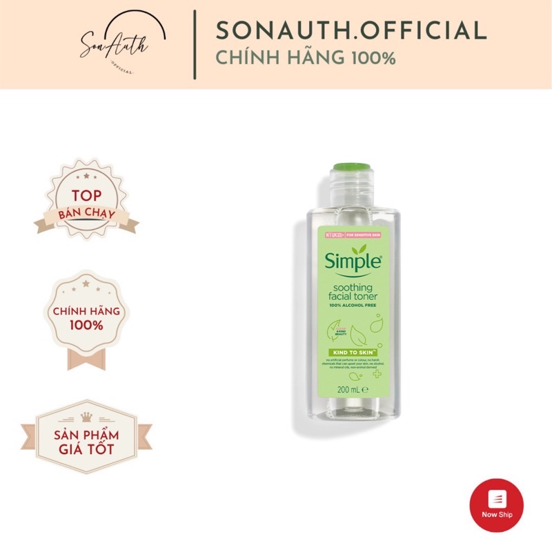 Nước hoa hồng Simple Soothing Facial Toner