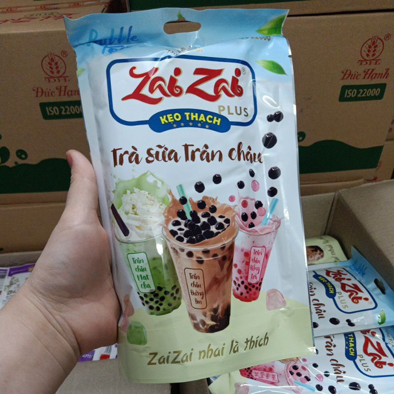 Thạch Zaizai Đức Hạnh vị trà sữa trân châu túi 320gr