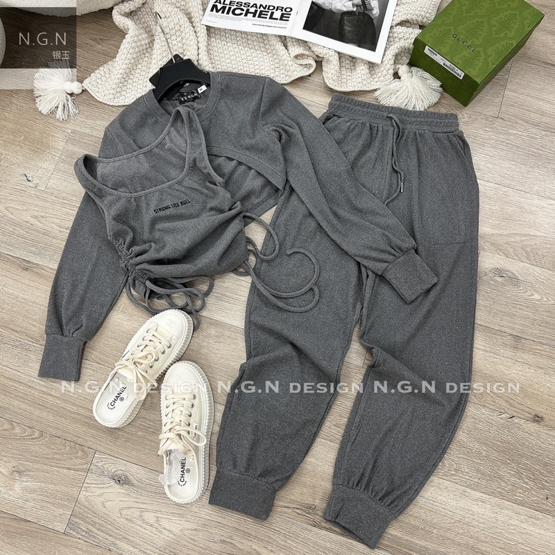 Sét thể thao dúm hông 3 chi tiết