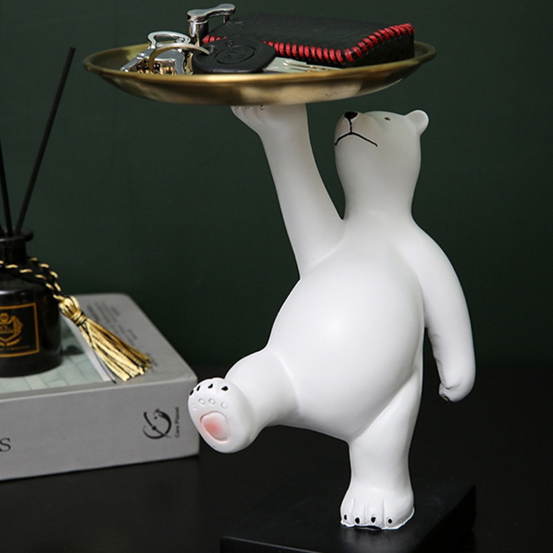 Khay Đựng Trái Cây / Trang Sức / Bánh Kẹo Hình Gấu Trắng Siêu Dễ Thương Phong Cách Bắc Âu