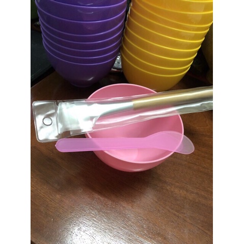 Combo bát thìa chổi đắp mặt nạ trong spa