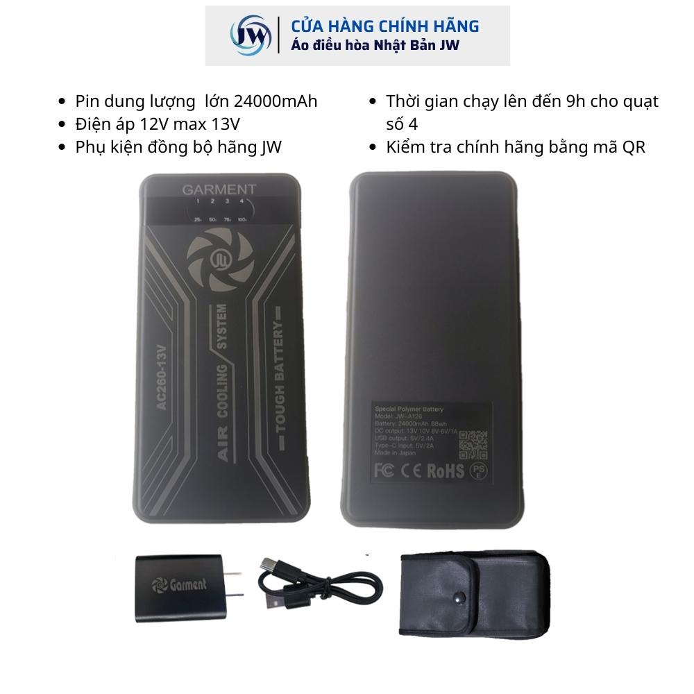 Áo Điều Hoà Nhật Bản JW Chính Hãng Bản 2022,Pin 24.000 Quạt 9V,Chống Nước, Chạy Siêu Mạnh