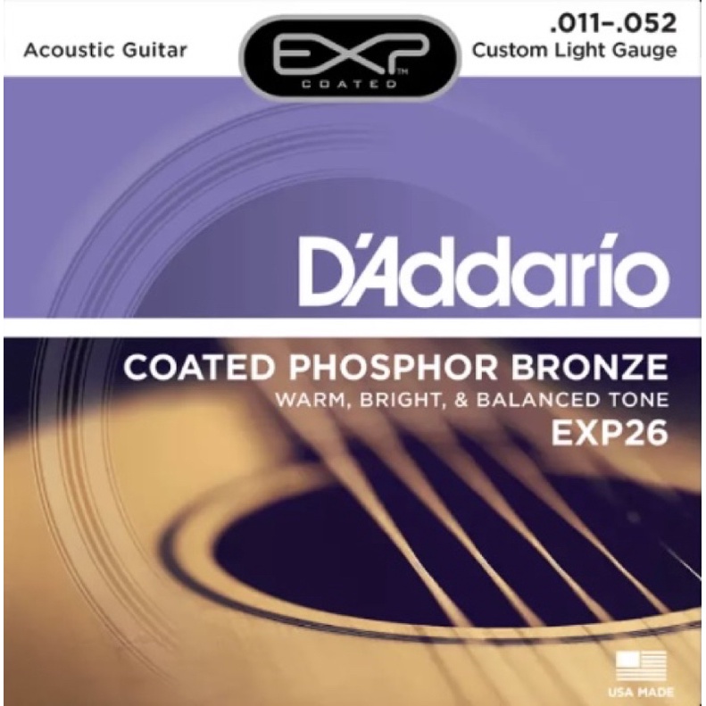 Dây đàn guitar acoustic D’Addario EXP26 Coated Phosphor Bronze