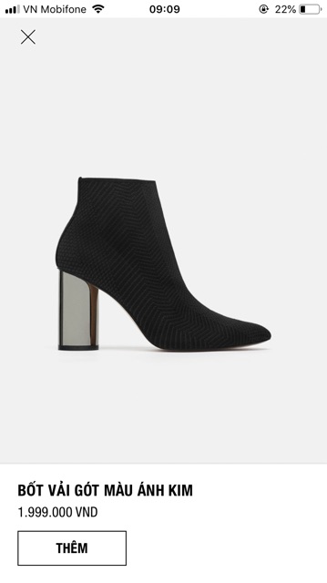 Boot Zara gót ánh kim