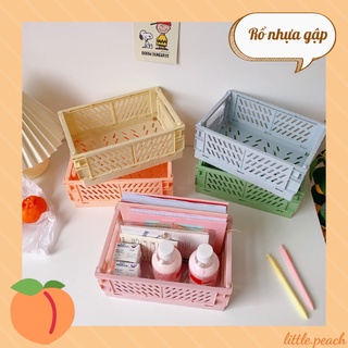 Kệ giỏ nhựa đựng đồ đa năng gấp gọn để bàn