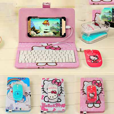 bao da bàn phím cao cấp tặng kèm chuột dùng cho điện thoại +máy tính bảng +iphone và ipad | BigBuy360 - bigbuy360.vn