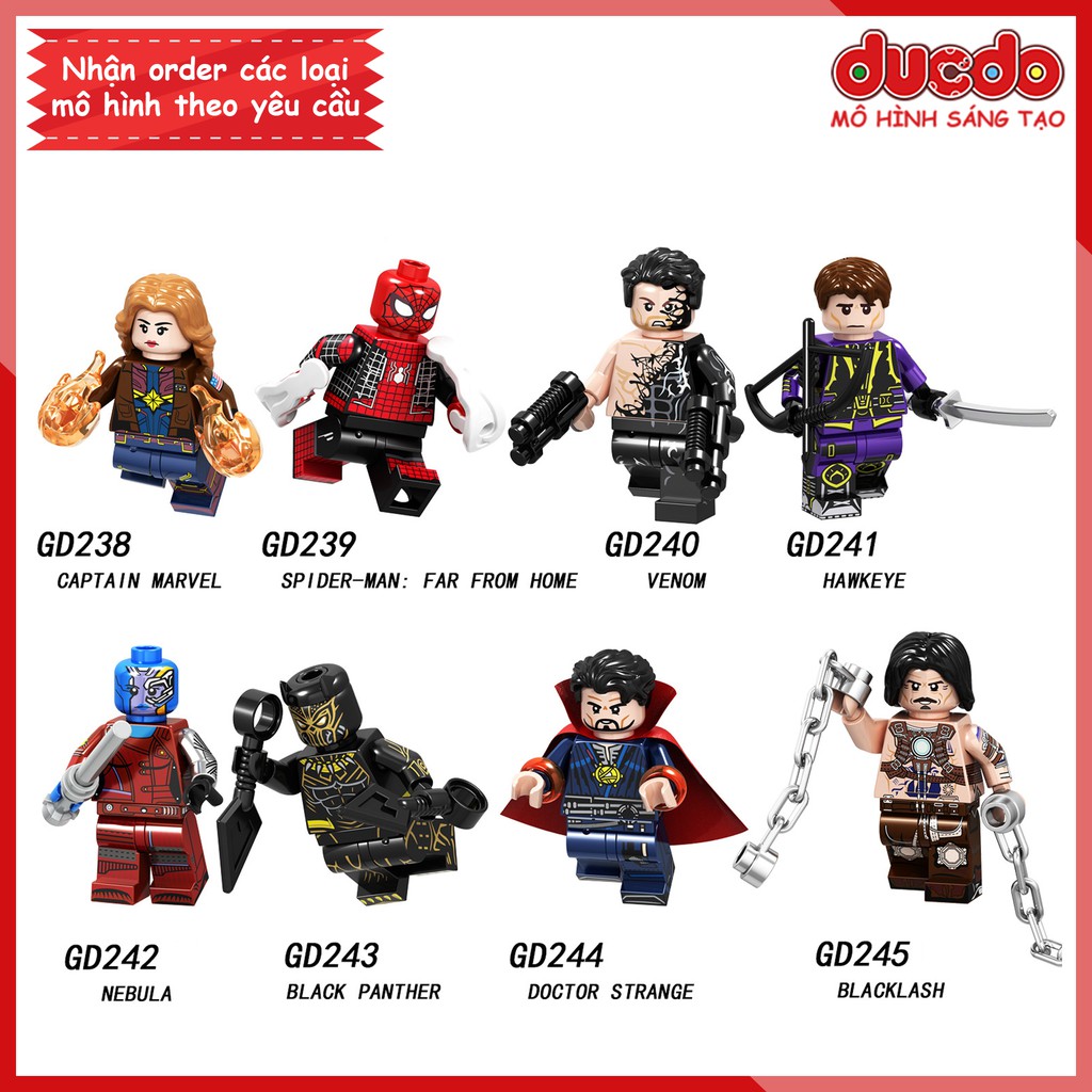 Minifigures các nhân vật trong Endgame - Đồ chơi Lắp ghép Xếp hình Mô hình Mini Iron Man EndGame LeLe GD 238 - 245