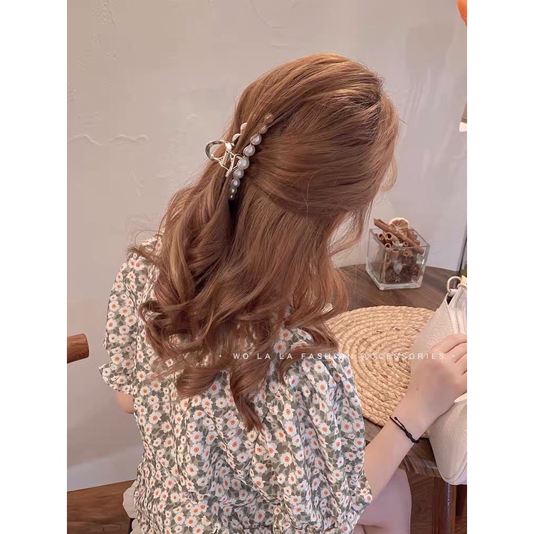 Kẹp tóc Hàn Quốc đính đá Aikimo cặp búi tóc càng cua kim loại sang chảnh xinh xắn cho nữ hottrend KD11cm