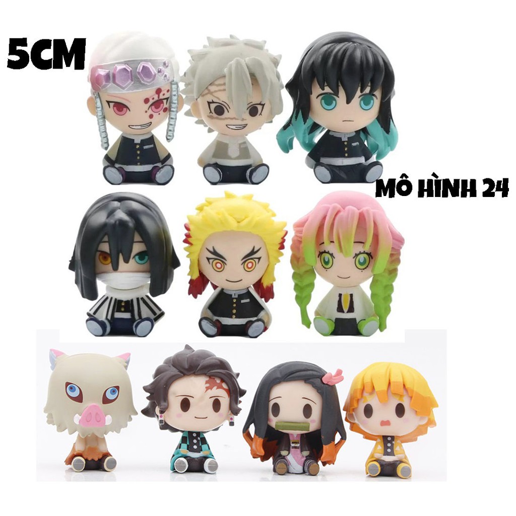 [5cm] Móc khoá size to Kimetsu no Yaiba chibi Tanjirou Zenitsu Nezuko Inosuke anime Demon slayer manga cute dễ thương