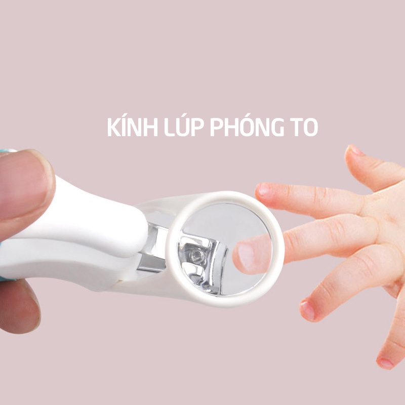 Bấm móng tay trẻ sơ sinh cắt móng tay cho bé có kính lúp phóng to 4 lần Babuu Nhật Bản