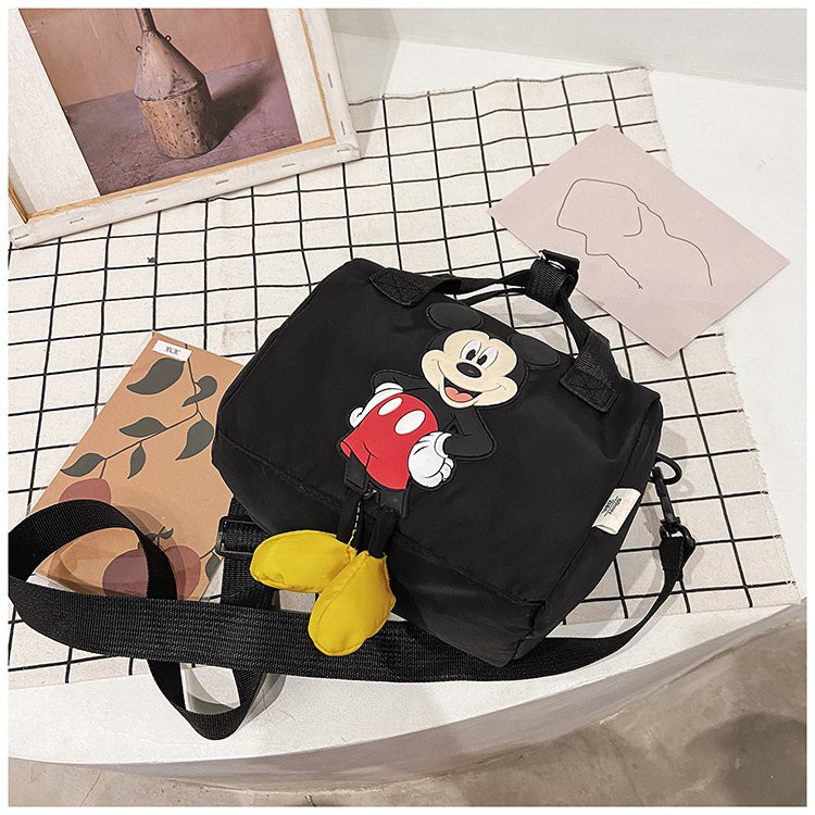 Túi xách One Shoulder Messenger balo trống mickey đen đeo chéo mới