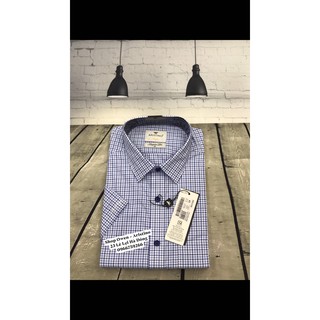 (ARISTINO sale) ÁO SƠ MI ARISTINO HỌA TIẾT CARO XANH TRẮNG CỘC TAY ASS111S8.