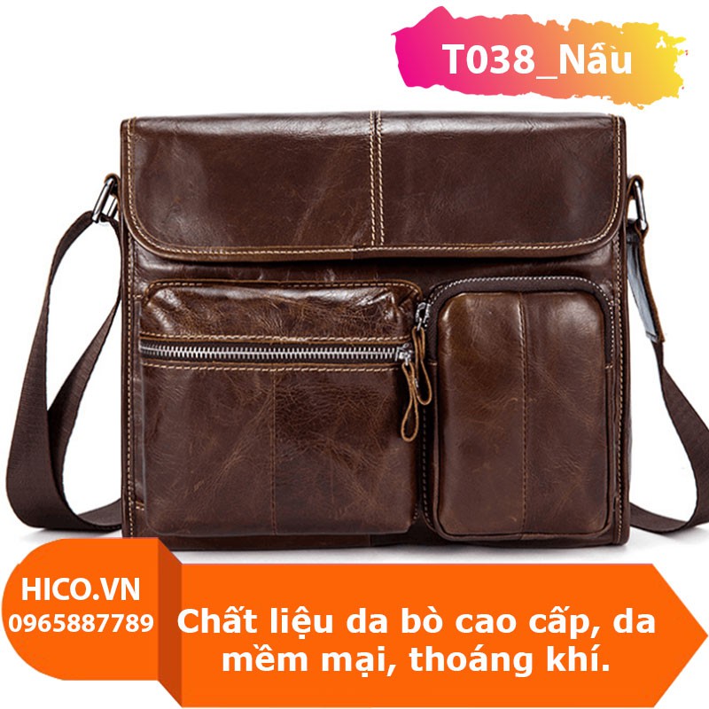 TÚI ĐEO CHÉO NAM CAO CẤP T038 - PHONG CÁCH DOANH NHÂN SANG TRỌNG LỊCH LÃM