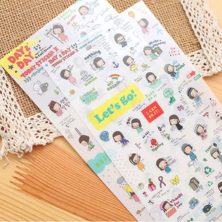 Combo 6 tờ Sticker dán cô bé Nhật Bản.
