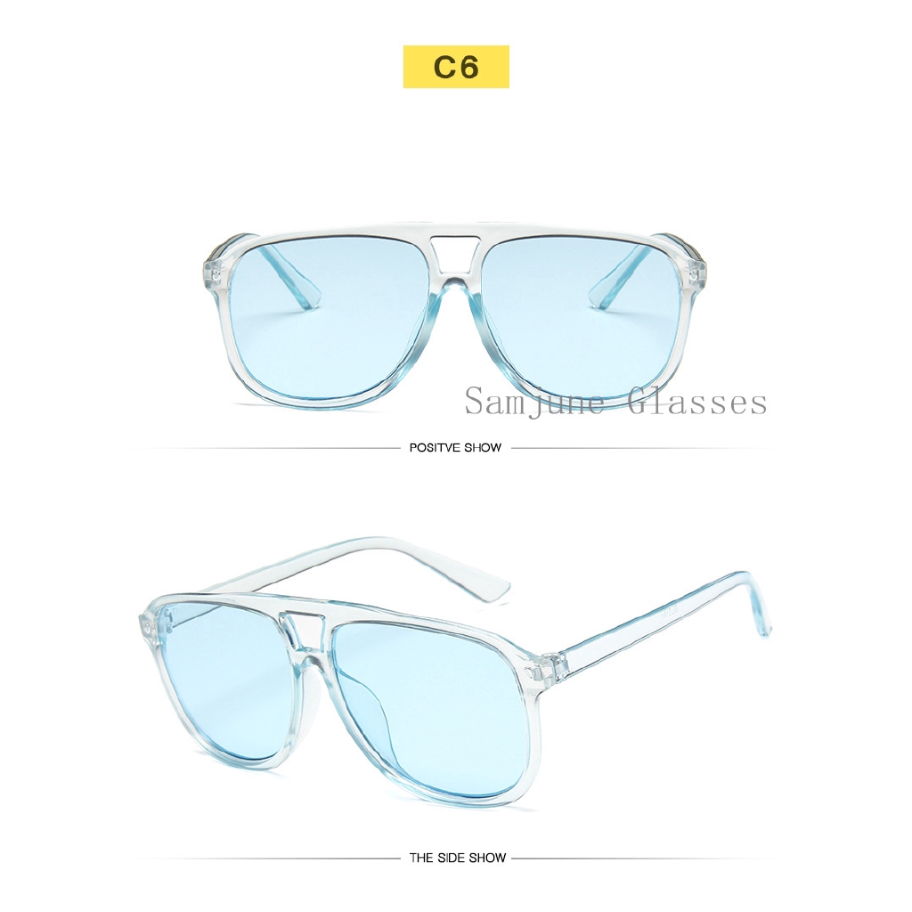 Kính Mát Samjune 5181 Gọng Vuông Cỡ Lớn Màu Kẹo Thời Trang Cổ Điển Cho Nam Nữ