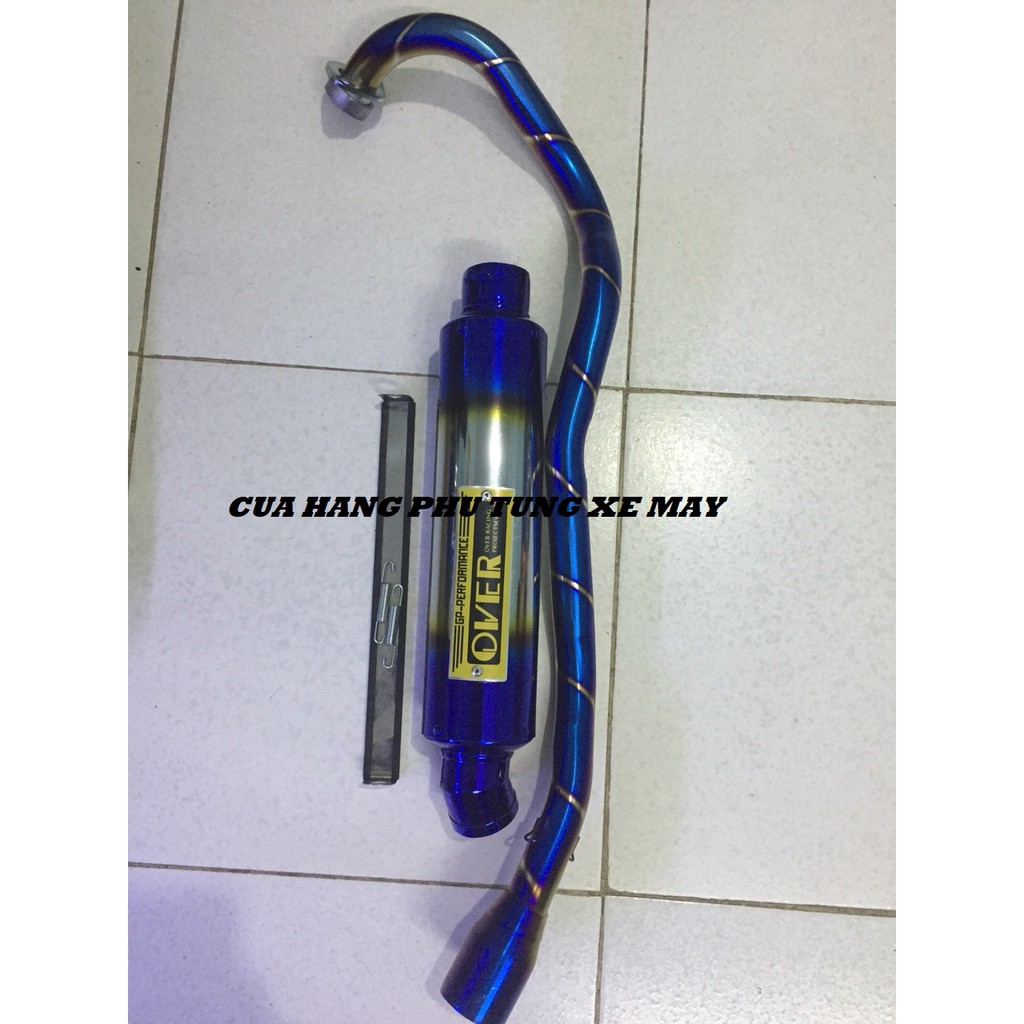 Pô OVER titan kèm cổ titan gắn xe Ex135,Ex150, Winner 150, Winner X, Raider Fi, Satria