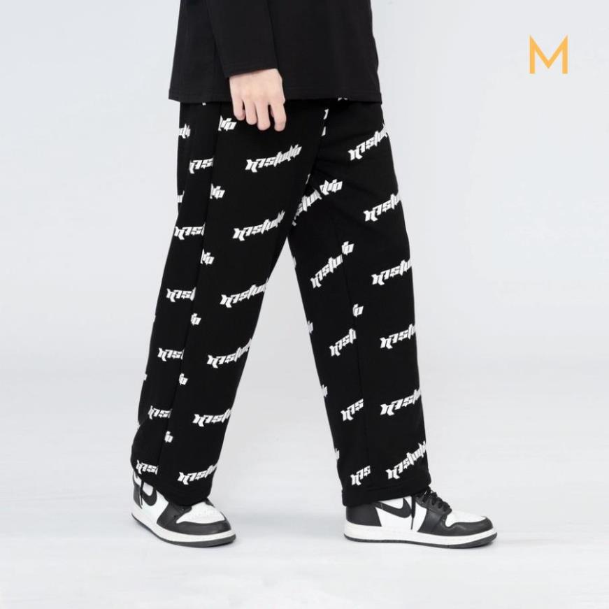 Quần ống rộng MONOGRAM N7 nỉ suông basic pants nam nữ oversize Hàn Quốc A6
