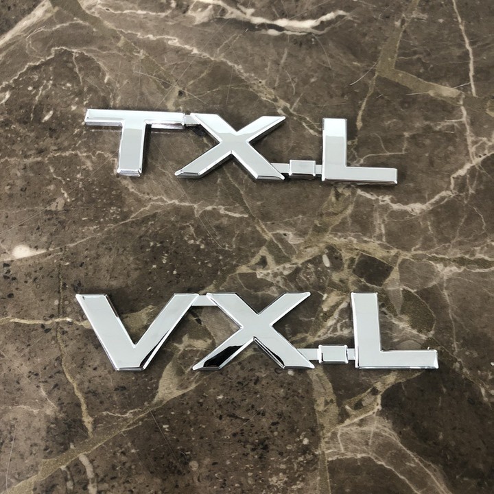 Decal tem chữ V6, VX, TX.L, VX.L dán đuôi xe ô tô Toyota Land Cruiser