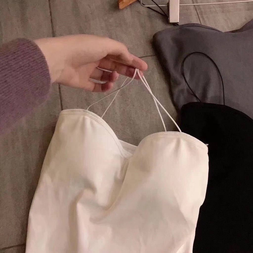 Áo hai dây Cotton Modal có đệm ngực lưng thun cao thoải mái dễ phối đồ cho nữ O2D10 - SAIGON TRENDING
