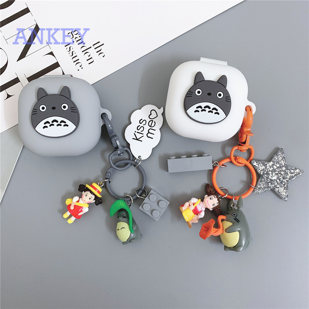 Samsung Galaxy Buds+ Plus / Buds Live / Buds Pro Case Totoro Cartoon Camera Cute Earphone Cover for Soft Silicone Case with ring Anti-shock Case Headphone Wireless Headset Earbuds Waterproof Case Shockproof Protective Skin Protective Shell
