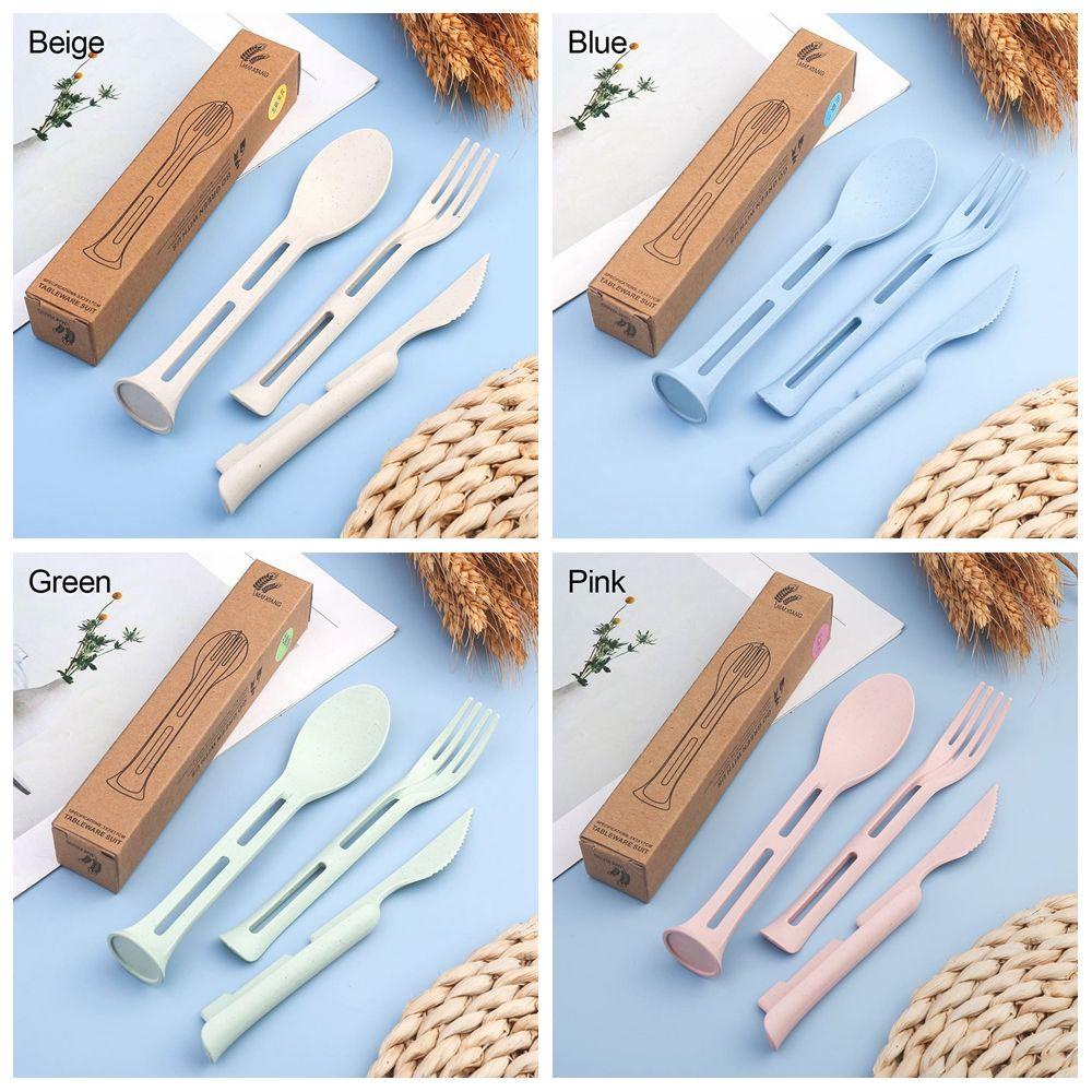 PINEVN Set 3 Món Dụng Cụ Ăn Uống Bằng Sợi Lúa Mạch Có Thể Tái Sử Dụng