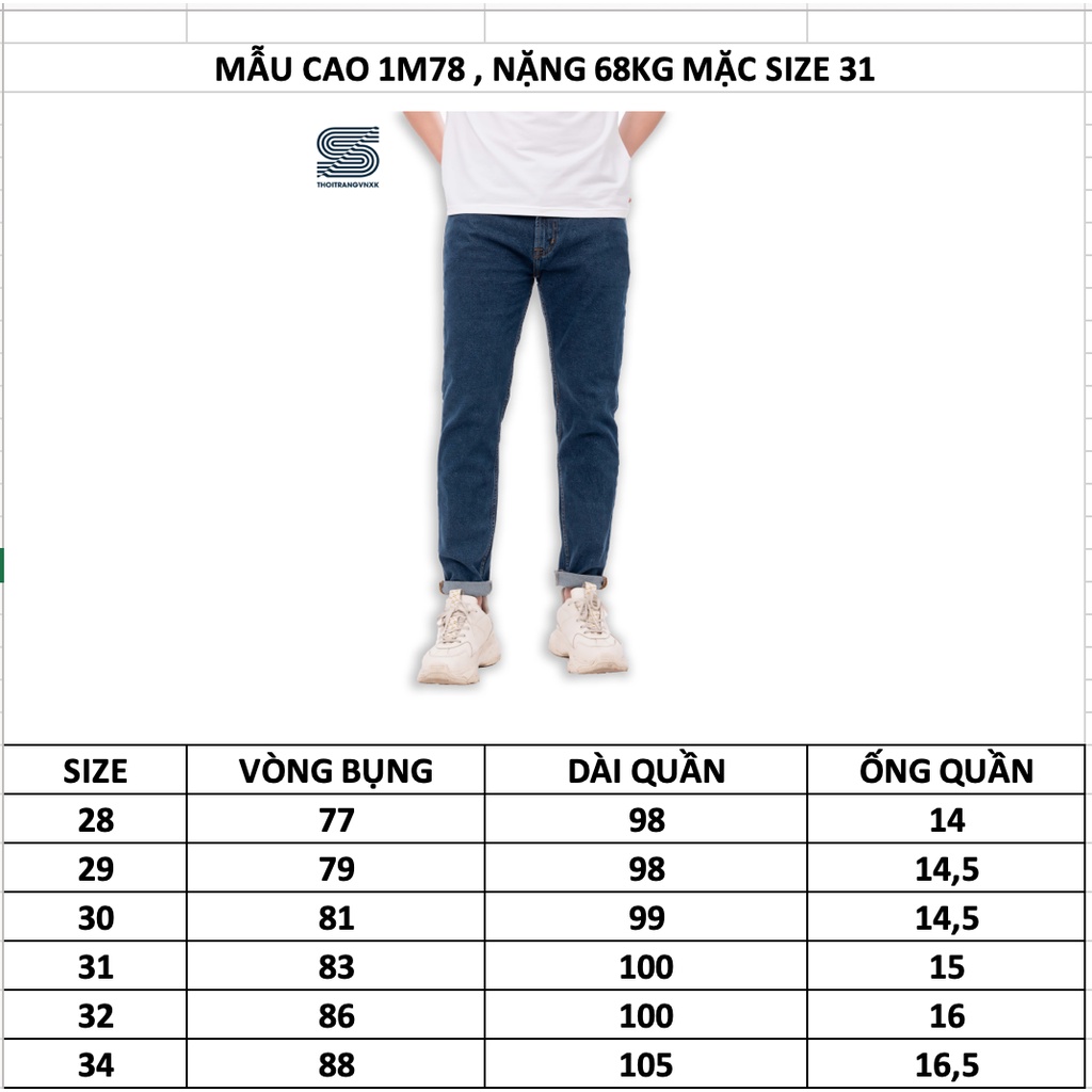 Quần jean nam, quần bò trơn cạp cao dáng dài ôm vừa vặn Sonvnxk - QJZRS822 | BigBuy360 - bigbuy360.vn