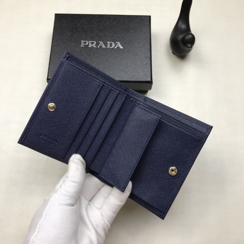 ví cầm tay nữ da thật dáng mini gập đôi nhỏ gọn Prada