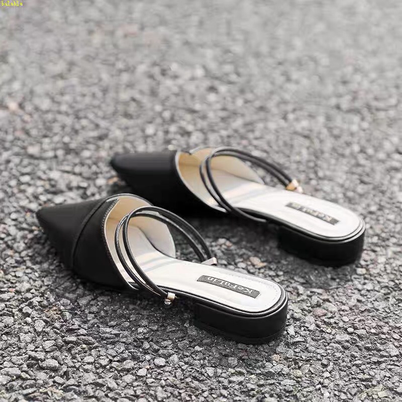 Sục nữ cao gót cao 2cm gót vuông da mềm Hàng Chuẩn Size