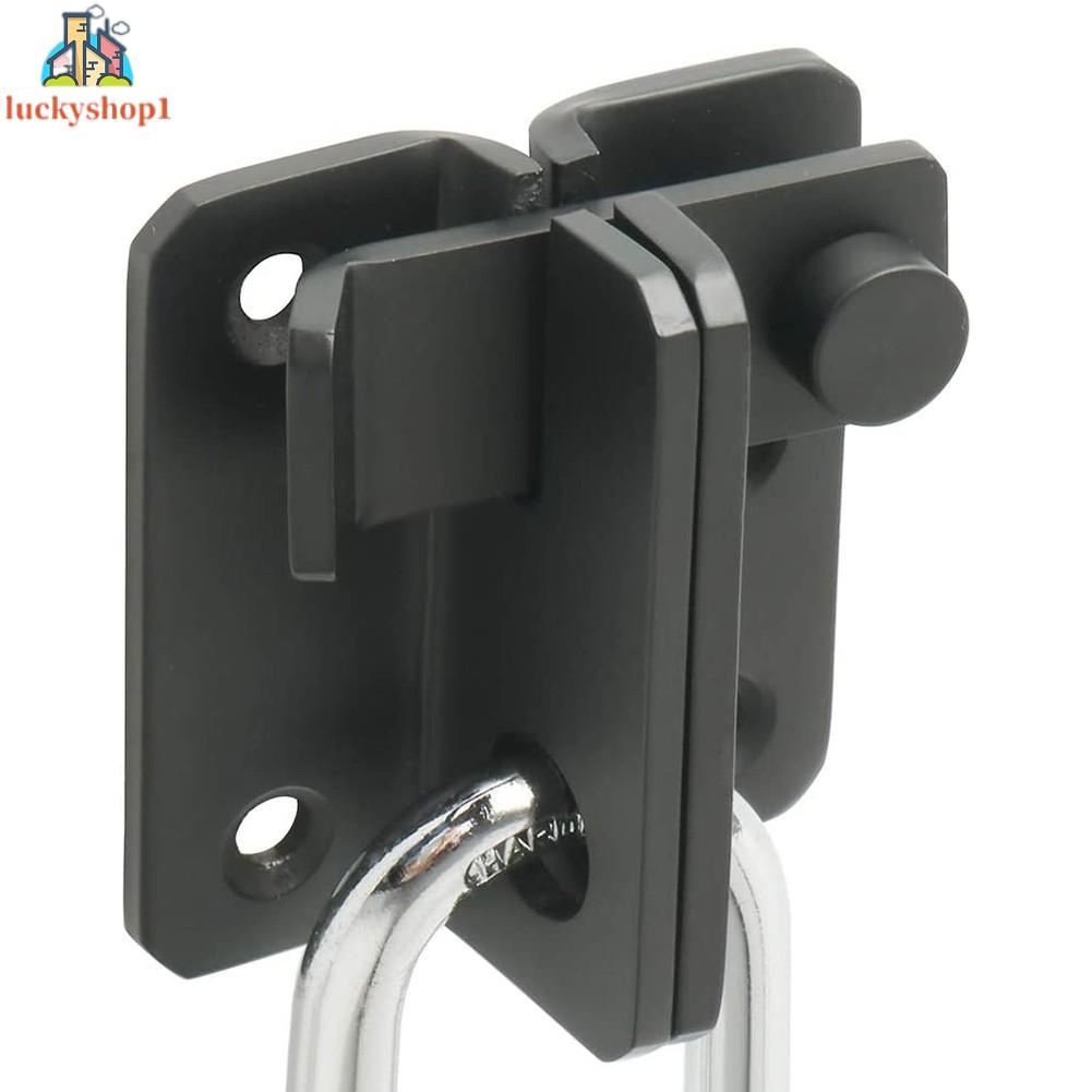 Đen thép không gỉ trái và phải cửa khóa Turnstile dày chống trộm cửa sắt cửa khóa cửa sổ Hasp Pins Phụ kiện