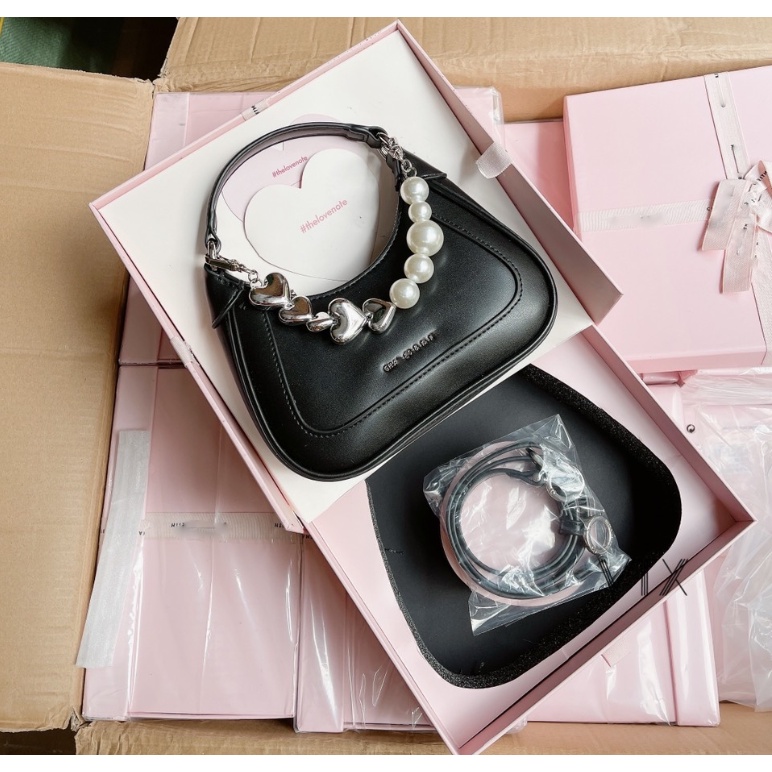 Túi xách Nữ Cầm Tay Day Ngọc Tim Full Box Siêu Xinh