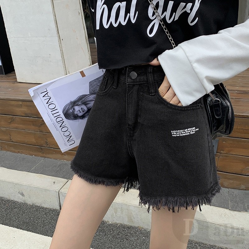 Ví DaDu Nữ Kiểu Dáng Thời Trang Sang Trọng  Quần Short Jean Lưng Cao Dáng Rộng Kiểu Rách Plus Size