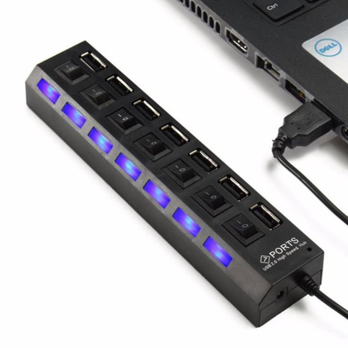 BỘ CHIA 7 CỔNG USB HUB 2.0 CÓ CÔNG TẮC