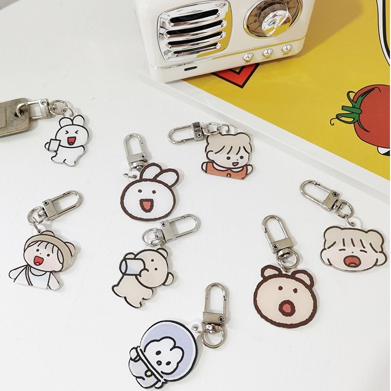 Móc Chìa Khoá Hoạt Hình Bằng Acrylic Có Kẹp Lò Xo Tiện Lợi MPK09