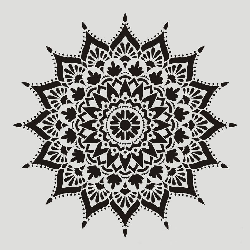 seng* 4pcs Flower Stencil Wall Painting DIY Drawing Template for Floor Tiles Funiture
