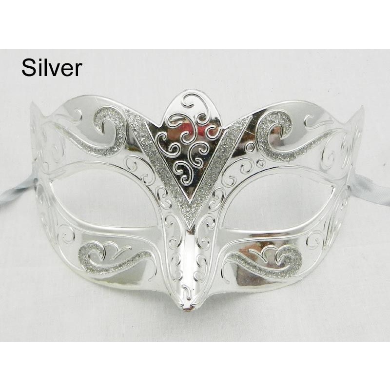 Mặt nạ nửa mặt nam nữ hóa trang Halloween Mặt nạ dạ hội đen/trắng/vàng