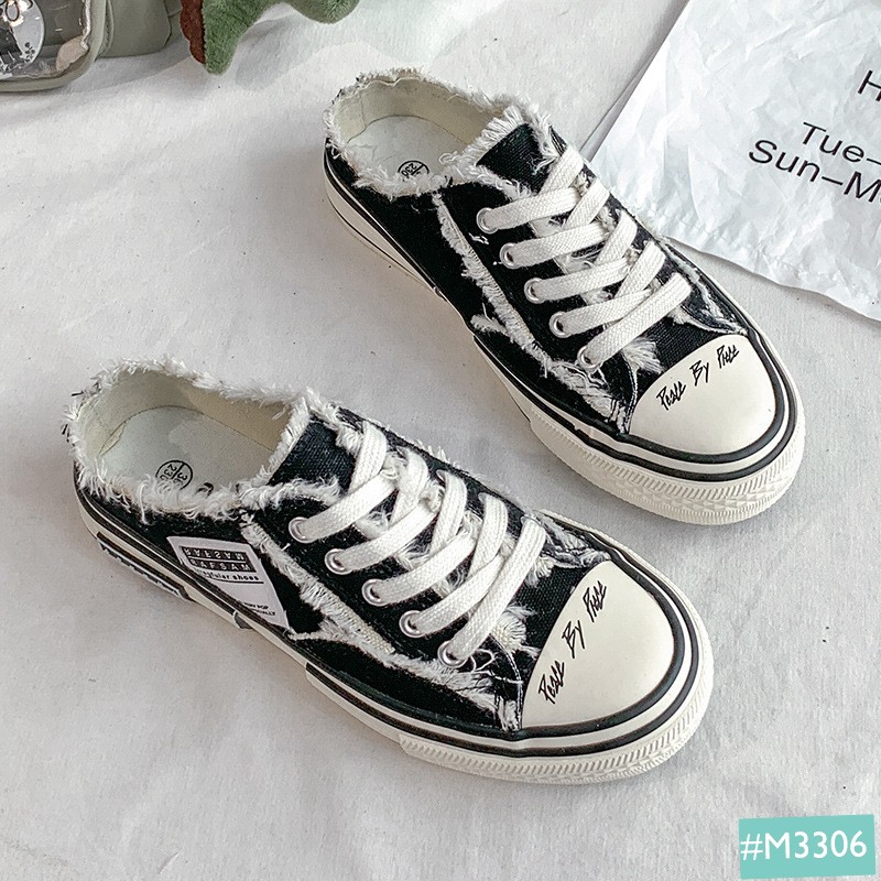 Giày Sục Nữ MINSU M3306 Style Giày Lười Thể Thao Sneaker Bata Rách Hàn Quốc Giúp Bạn Gái Năng Động Khi Đi Chơi, Đi Học