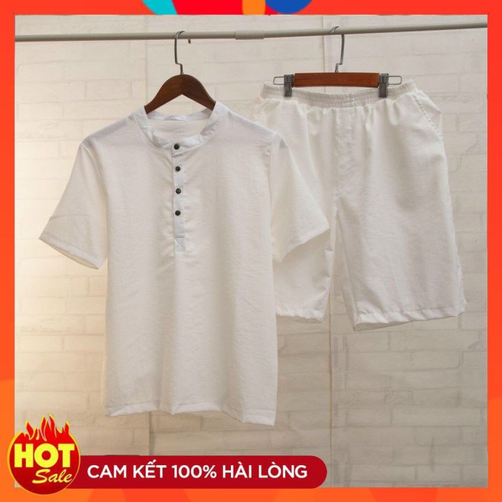 Bộ đũi nam mùa hè ⚡1 ĐỔI 1 ⚡gồm áo đũi và quần đũi đũi vải cực mát,bộ ngố nam-HALLO STORE | BigBuy360 - bigbuy360.vn