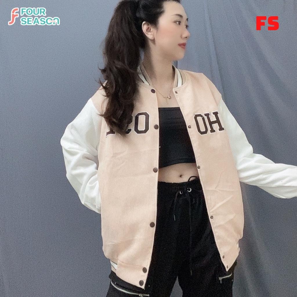 Varsity jacket nhung tăm unisex form rộng CHOOSE AKNT03 4S áo bomber 2 lớp ulzzang street style nam nữ hottrend