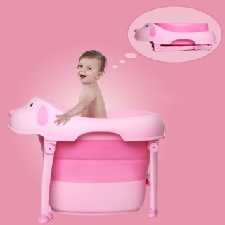 Chậu tắm gấp gọn size lớn cho bé sơ sinh đến 10 tuổi