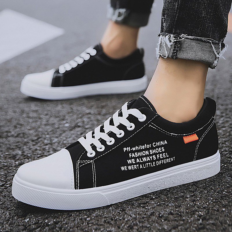 Giày sneaker nam Da Pu PFF Đính Tem Cam thời trang