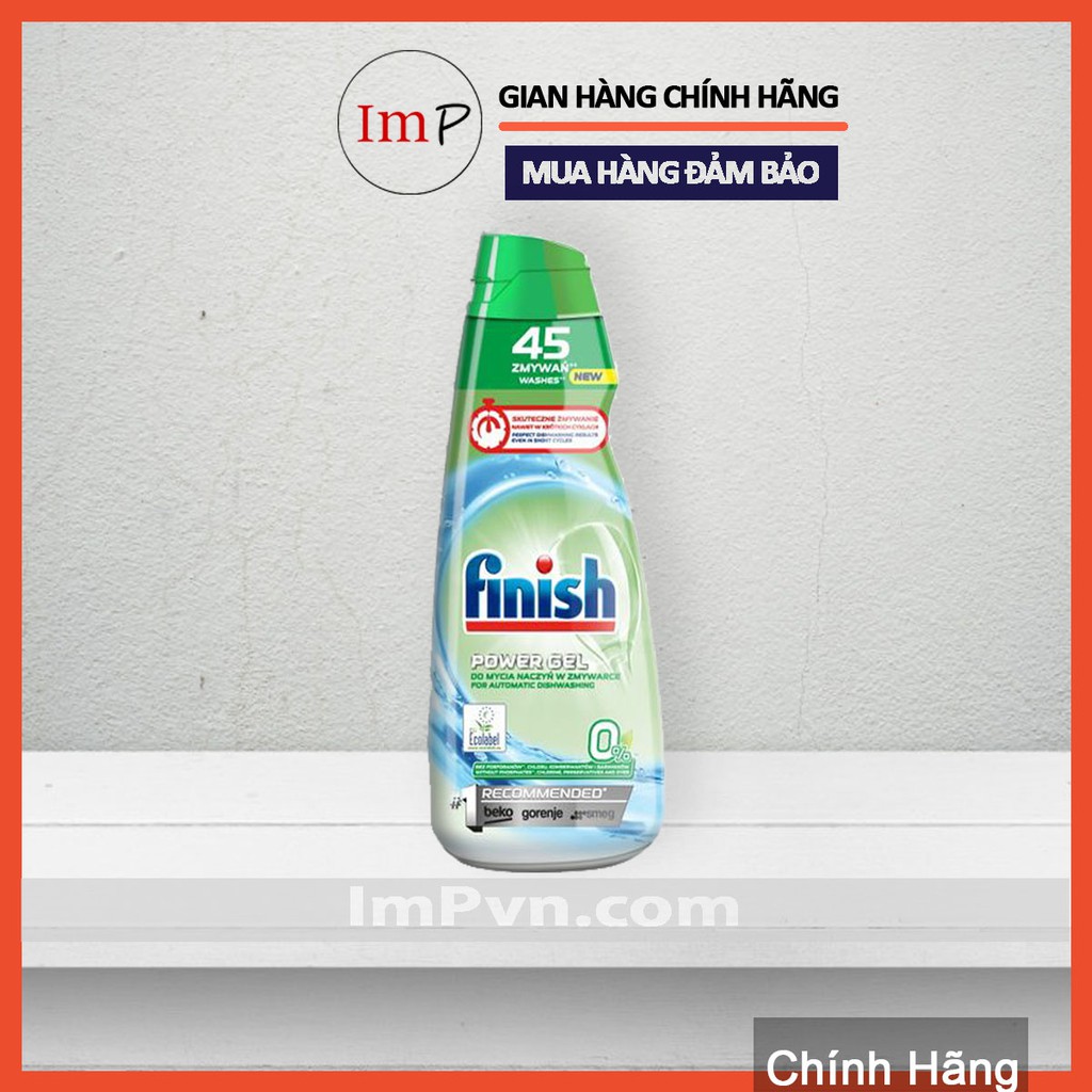 Combo Gel rửa bát Finish Eco 0% và nước làm bóng Finish Eco 0% (Bộ Gel rửa bát hữu cơ)