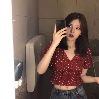 Áo kiểu chấm bi Đỏ