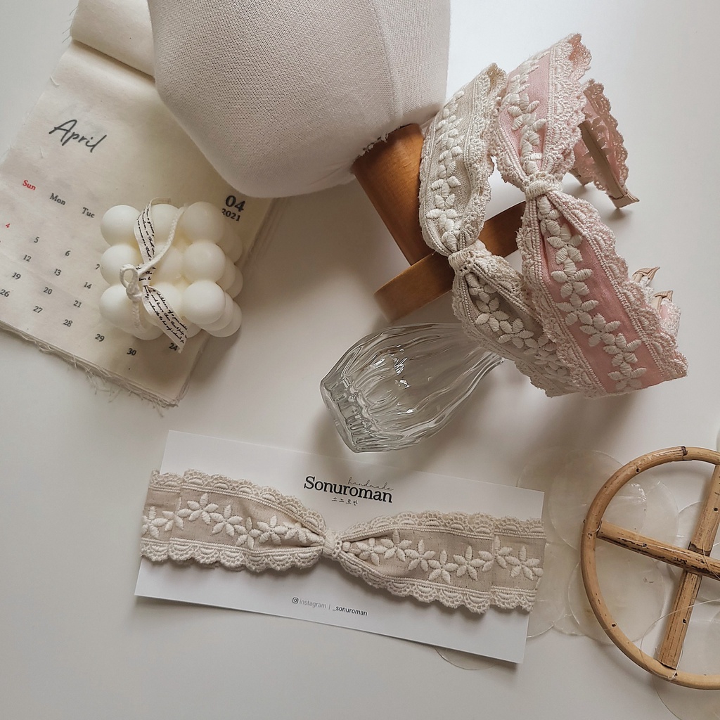 Sonu Bờm & Turban hoa Blossom Hàn Quốc cho bé gái