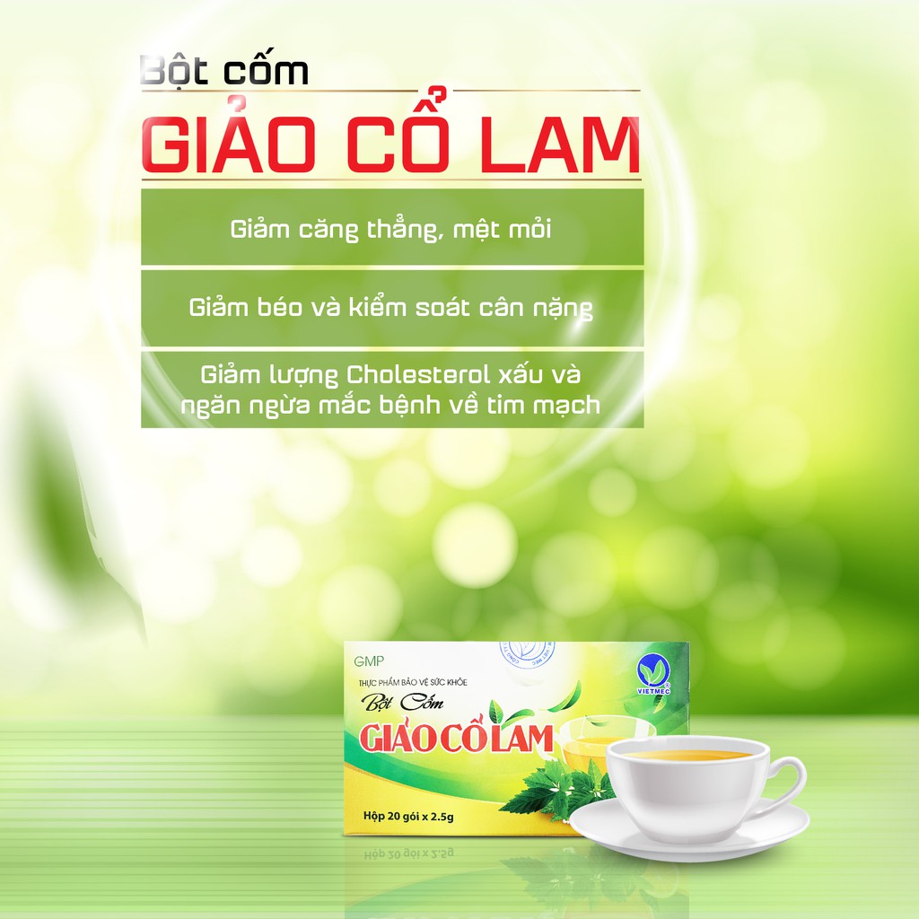 Trà Thảo Dược Bột Cốm Giảo Cổ Lam - Thực Phẩm Bảo Vệ Sức Khoẻ - Hỗ Trợ Giảm Mỡ Máu, Giảm Đường và Cholesterol Trong Máu | BigBuy360 - bigbuy360.vn