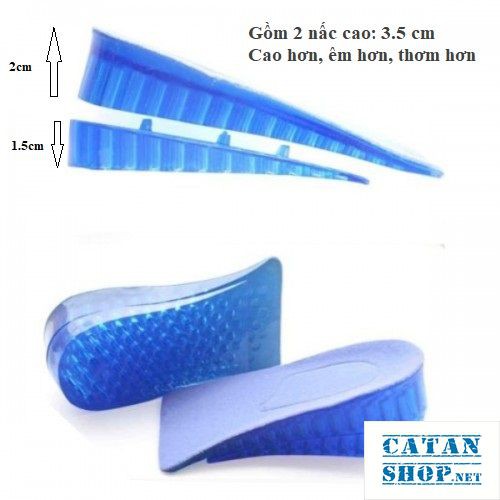 Lót đế giày tăng chiều cao silicon siêu êm ái, giày đế cao, giày độn gót GD192-LGIAYTCC-4XANH