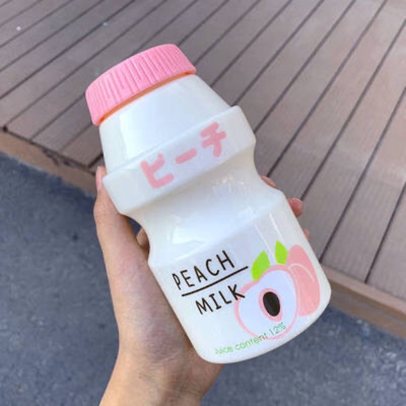 Bình nước nhựa hình chai Sữa Chua Uống Yakult độc đáo phong cách Nhật Bản hoạt hình trái cây