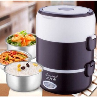 Hộp Cơm Cắm Điện 3 Tầng Ruột Inox