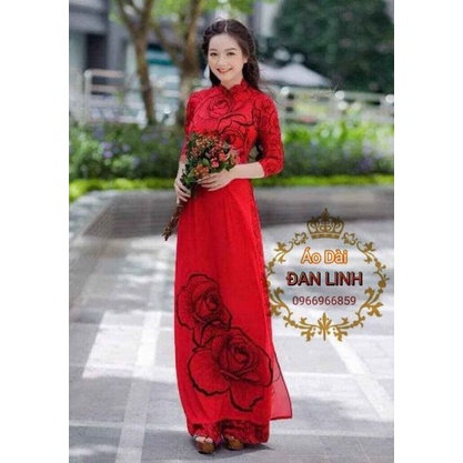 Đủ màu áo dài in hoa hồng nổi bật, thu hút mọi ánh nhìn - Áo Dài Đan Linh