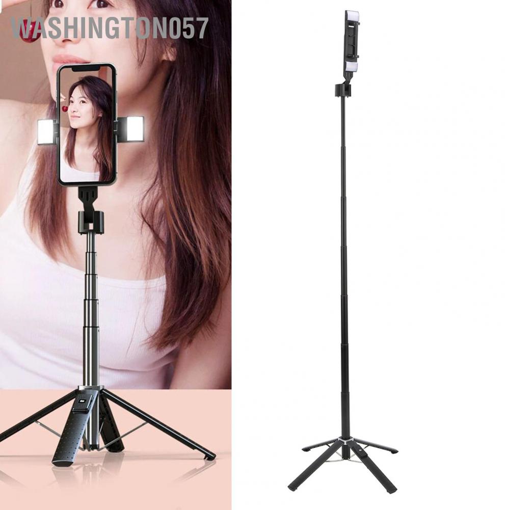 Có thể bán buôn Gậy chụp ảnh tự sướng Tripod Bluetooth Remote với 2 chân đế phát trực tiếp ánh sáng lấp đầy có thể xoay 360° Washington057 Hàng giao ngay