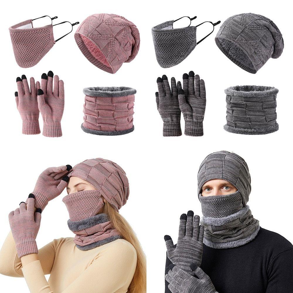 EUTUS Mũ beanie Đan Kèm Khăn Choàng Cổ Giữ Ấm Mùa Đông Plus